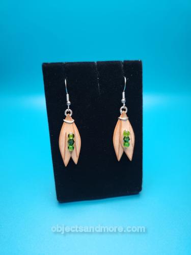 Green Twin Feathers Earrings by CORY NEWMAN